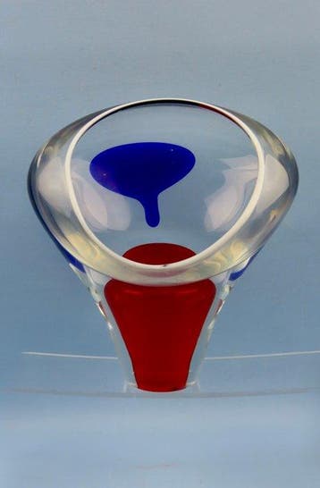 Polen - A. Jablonski - Vaas - Glas - kunstobject jaren 70, Antiek en Kunst, Antiek | Glas en Kristal