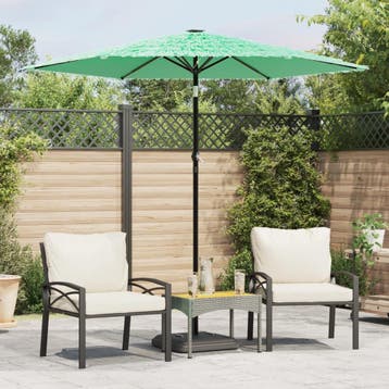 vidaXL Parasol met stalen paal 223x223x213 cm groen, Verzenden, Nieuw, 2 tot 3 meter