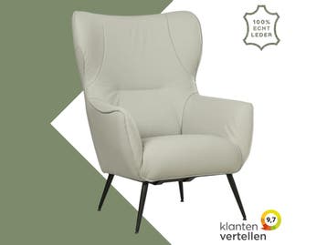 Leren fauteuil Flair, Eigentijds, Modern, Retro, Romantisch, Nieuw, Ophalen of Verzenden, 75 tot 100 cm