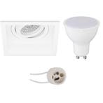6W LED Spot Set - Vierkante Inbouwspot Mat Wit, Kantelbaar &, Ophalen of Verzenden, Nieuw