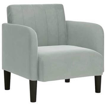 Fauteuil Fluweel Lichtgrijs | Retourdeal 34% Korting, Huis en Inrichting, Minder dan 75 cm, Nieuw, Ophalen of Verzenden, Modern
