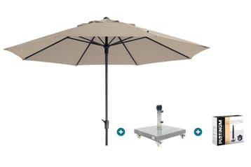 Madison Timor Luxe stokparasol Ø400 cm. - Ecru + Sevilla, Verzenden, Nieuw, Parasolvoet