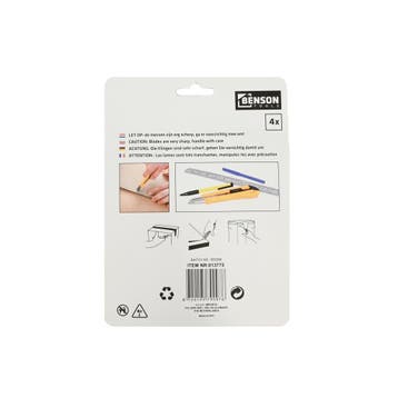 Benson Smal afbreekmes - 4 stuks - scherpe snijbladen - 8..., Ophalen of Verzenden, Nieuw