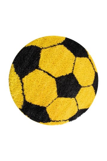 Rond Kindervloerkleed | Fun | Geel | 100x100 cm, Verzenden, Nieuw