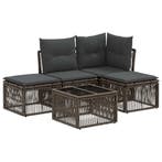 vidaXL Tuinbankenset 5 pcs Grijs poly rattan, Tuin en Terras, Tuinsets en Loungesets, Verzenden, Nieuw, 5 zitplaatsen