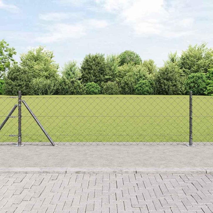 vidaXL Afrasteringspaal Grijs 10 x 0,4 m (60 x 60 mm gaas), Tuin en Terras, Schuttingen, Nieuw, IJzer, Verzenden