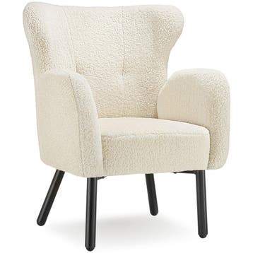 Fauteuil Vänersborg, dik gestoffeerd, met bouclé-bekleding, Verzenden, Nieuw