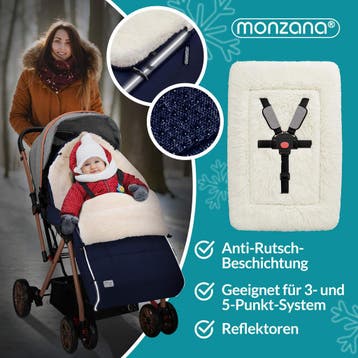 Voetenzak voor kinderwagen Marineblauw gevoerd, Verzenden, Nieuw