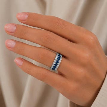 Zonder minimumprijs - Ring Verguld Saffier - 18kt, Nieuw