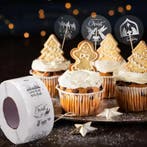 Sluitstickers kerstetiketten transparant zilver rond etiket, Hobby en Vrije tijd, Ophalen of Verzenden, Nieuw