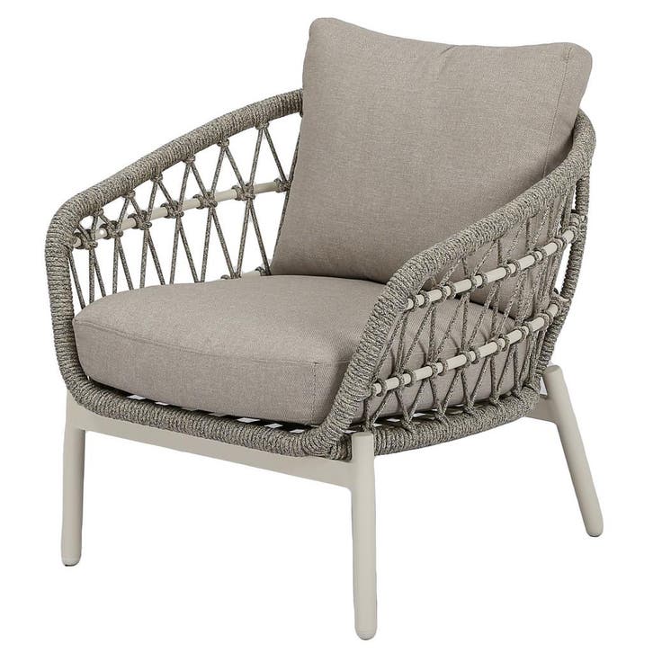 Arezzo low lounge dining tuinstoel natural sand, Tuin en Terras, Tuinstoelen, Nieuw, Ophalen of Verzenden