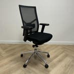 Ergonomische bureaustoel vv gaasrug, zwart -chroom, Gebruikt, Zwart, Ophalen of Verzenden, Bureaustoel