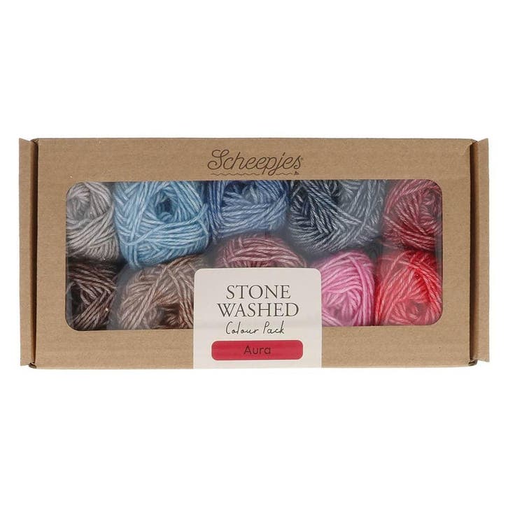 Scheepjes Stone Washed colour pack 10x25g - Aura, Hobby en Vrije tijd, Breien en Haken, Nieuw, Verzenden