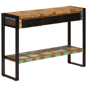 Sidetable Gerecycled Hout | Tweedekansje | OP=OP, Gebruikt, 100 tot 150 cm, Ophalen of Verzenden, Metaal