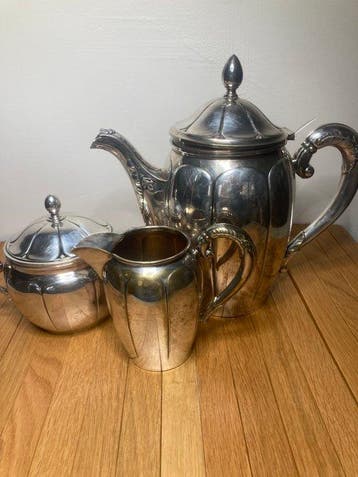 Wilhelm Wolff - Koffieservies - Metaal, Verzilverd - Wilhelm