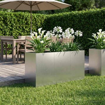 vidaXL Plantenbak zilver 120 x 40 x 60 cm Roestvrij staal, Tuin en Terras, Verzenden, Minder dan 60 cm, Nieuw, Metaal