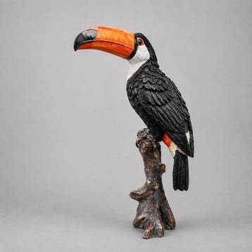 Beeld, Beautiful sculpture of toucan - 58 cm - polyresin
