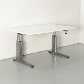 Vepa bureau, wit blad, 140x90 cm, hoogte instelbaar, Huis en Inrichting, Bureaus, Ophalen of Verzenden, Nieuw