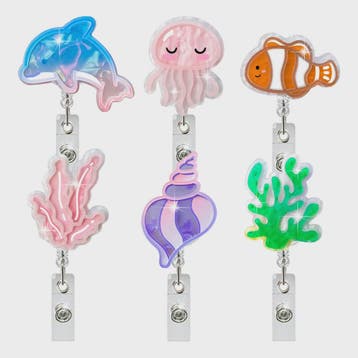 Retractable Badge Reel Clip met Dieren & Koraal - ID Kaartho, Dieren en Toebehoren