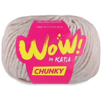 Katia WOW Chunky - 55 Beige - Bulky Acryl/Wolmix Garen, Ophalen of Verzenden, Nieuw