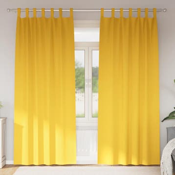 vidaXL Zwart-out Gordijnen met Ringen 2 st Mosterdgeel 260 x, Verzenden, Nieuw