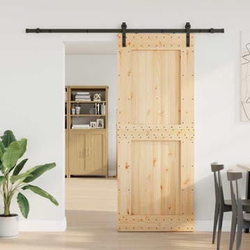 vidaXL Schuifdeur NARVIK 90 x 210 cm (213,5 cm) Naturel en, Verzenden, Nieuw