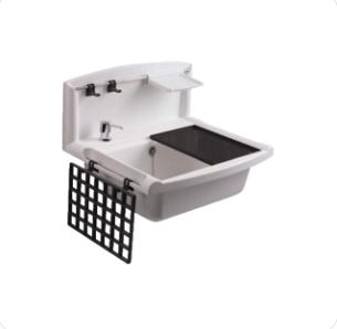 Uitstortgootsteen 550x450 mm wit – kunststof – met verho, Verzenden