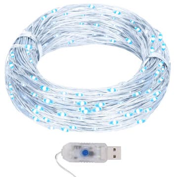 vidaXL Lichtsnoer met 400 microLEDs koudwit 8 functies 40 m, Verzenden, Nieuw