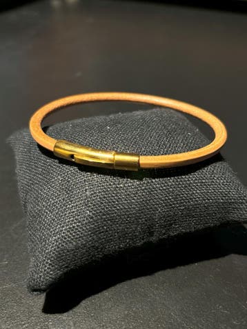 No-Fade Goud-Stijl Vergulde Natuurlijke Kalfsleren Armband, Sieraden, Tassen en Uiterlijk, Armbanden, Nieuw, Leer, Ophalen of Verzenden
