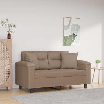 vidaXL Sierkussens 2 st 40x40 cm microvezelstof taupe, Verzenden, Nieuw