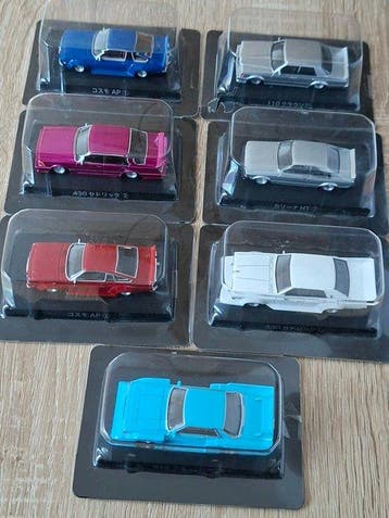 Aoshima 1:64 - Modelauto (7) - Assorted Japanese classic, Nieuw
