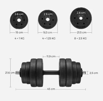Verstelbare Halterset 30 kg – 2 Halters voor Thuisfitness, Verzenden, Nieuw