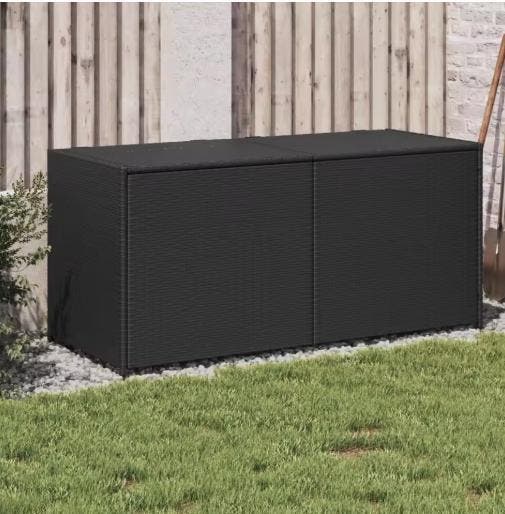 Polyrattan Tuinkist Zwart – 283L Opbergbox met Deksel, Tuin en Terras, Tuinmeubel-accessoires, Nieuw, Verzenden