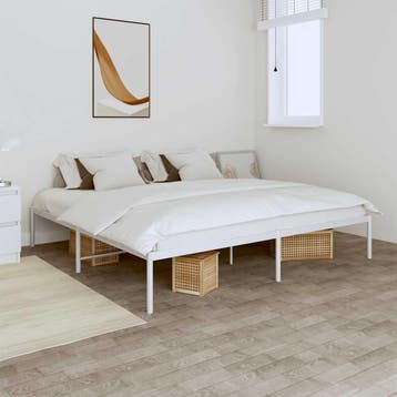 vidaXL Bedframe metaal wit 180x200 cm, Eenpersoons, Verzenden, Wit, Nieuw