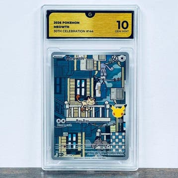 Pokémon Graded card - Meowth 144 - 30th Anniversary –, Nieuw