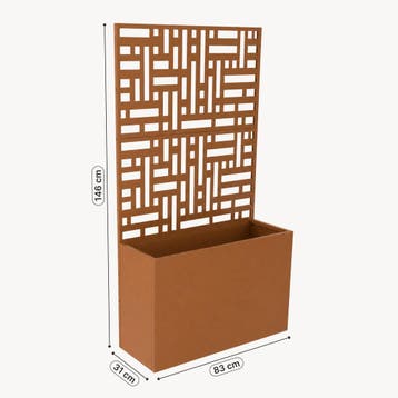 Tuinscherm Bernalda met plantenbak op wielen 146x83x31 cm br, Verzenden, Nieuw