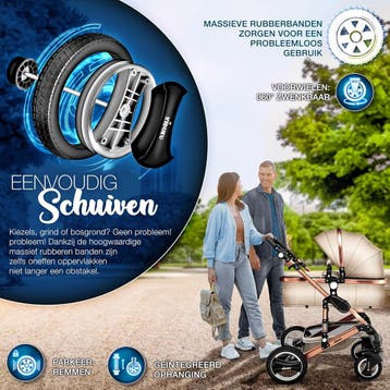 Kinderwagen 3 in 1 - Buggy - Wandelwagen - Kinderbuggy - Bei, Verzenden, Zo goed als nieuw