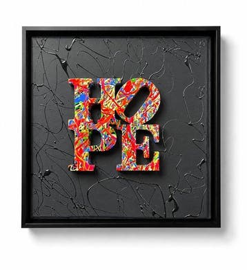 JP Art - HOPE – Mixed Media 3D Wall Art