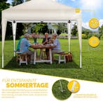 Partytent - Opvouwbaar - 3x3 m - Paviljoen - Easy up - Creme, Verzenden, Zo goed als nieuw