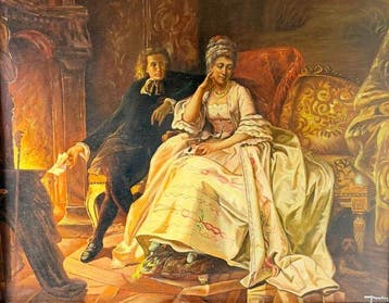 Scuola europea (XX), Firmato M. Paulos - La rencontre