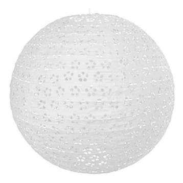 Witte lampion met bloemen motief 35 cm - Lampionnen, Hobby en Vrije tijd, Ophalen of Verzenden, Nieuw