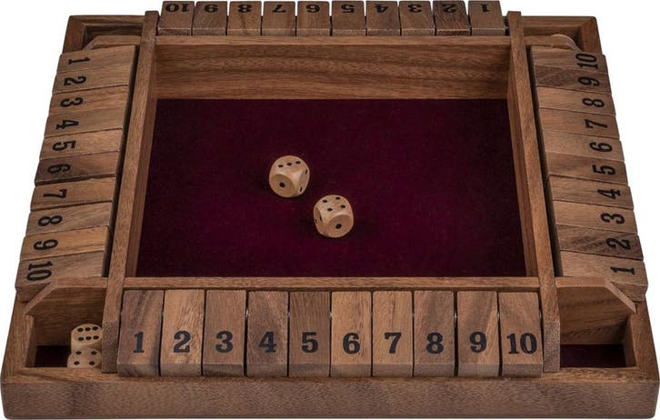 Shut The Box - Luxe Walnoot (4 spelers) | Engelhart -, Hobby en Vrije tijd, Gezelschapsspellen | Bordspellen, Nieuw, Verzenden