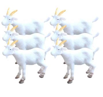 Mini Geitenbeeldjes Set – Realistische Boerderijdier Figuren