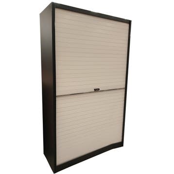 Roldeurkast 120x47x197 cm, zwart/wit, met cijferslot,, Huis en Inrichting, Kasten | Roldeurkasten en Archiefkasten, Ophalen of Verzenden