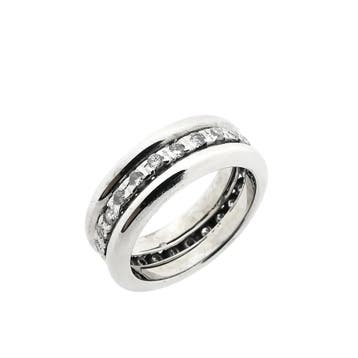 Witgouden alliance ring met diamanten; 0,75 ct., 18 tot 19, Gebruikt, Ophalen of Verzenden, Met edelsteen