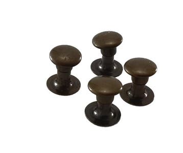 Dubbele holnieten 1 bolle kop 7 mm, Bruin 1.000 sets, Verzenden, Nieuw