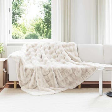 vidaXL Antislip deken van imitatie konijnenbont Olite Wit, Verzenden, Nieuw, Wit