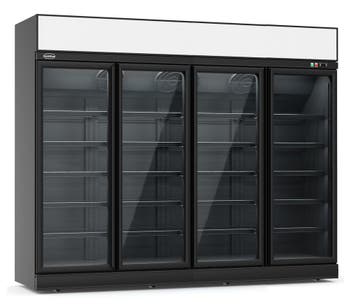 COMBISTEEL KOELKAST 4 GLASDEUREN ZWART -  INS-2060R BL, Verzenden, Nieuw in verpakking