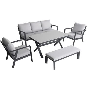 Showroommodel Jamaica stoel bank dining loungeset 5 delig, Ophalen of Verzenden, Nieuw