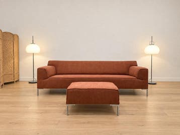 NIEUW Design on Stock Bloq 4-Zits + Hocker + GARANTIE, 250 tot 300 cm, 75 tot 100 cm, Ophalen of Verzenden, Rechte bank